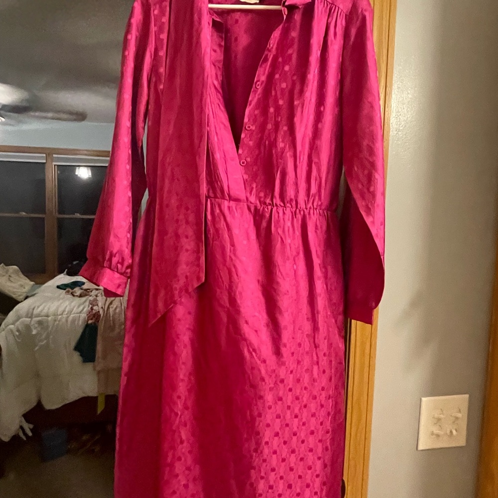 Southern Lady Fuchsia Long Sleeve Dress